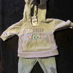 The Child Baby Yoda Hoodie and Pants Set